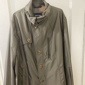 Mens Giorgio Armani Green Overcoat size 52 Large